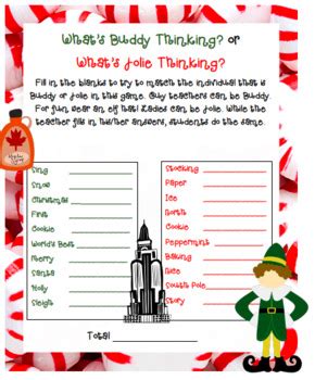 elf movie party games.